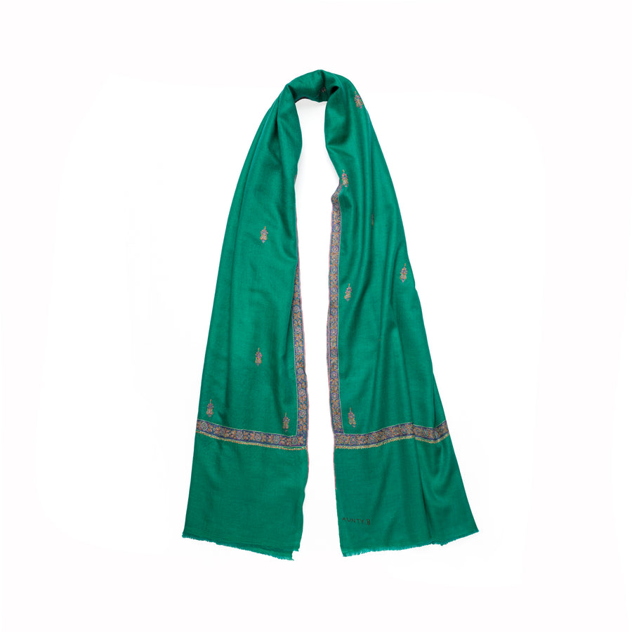 Pashmina Bordada Dinasty Green Snow Bouti