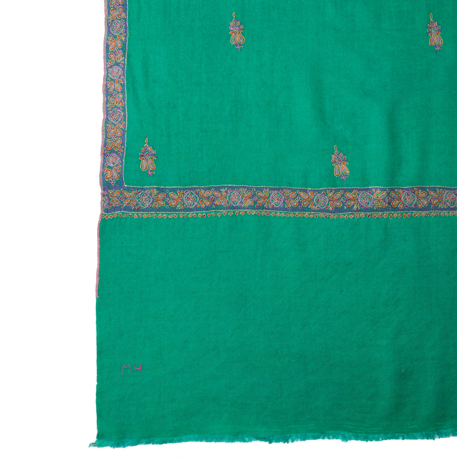 Pashmina Bordada Dinasty Green Snow Bouti