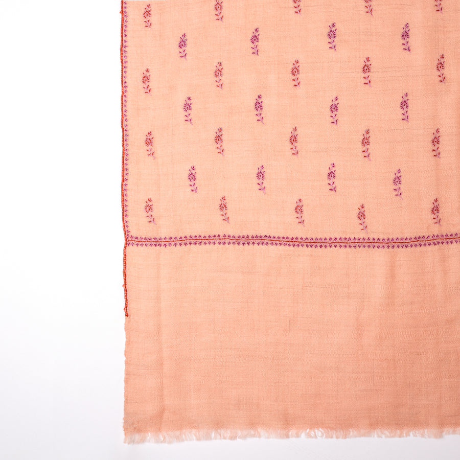 Pashmina Bordada Peach Snow Bouti