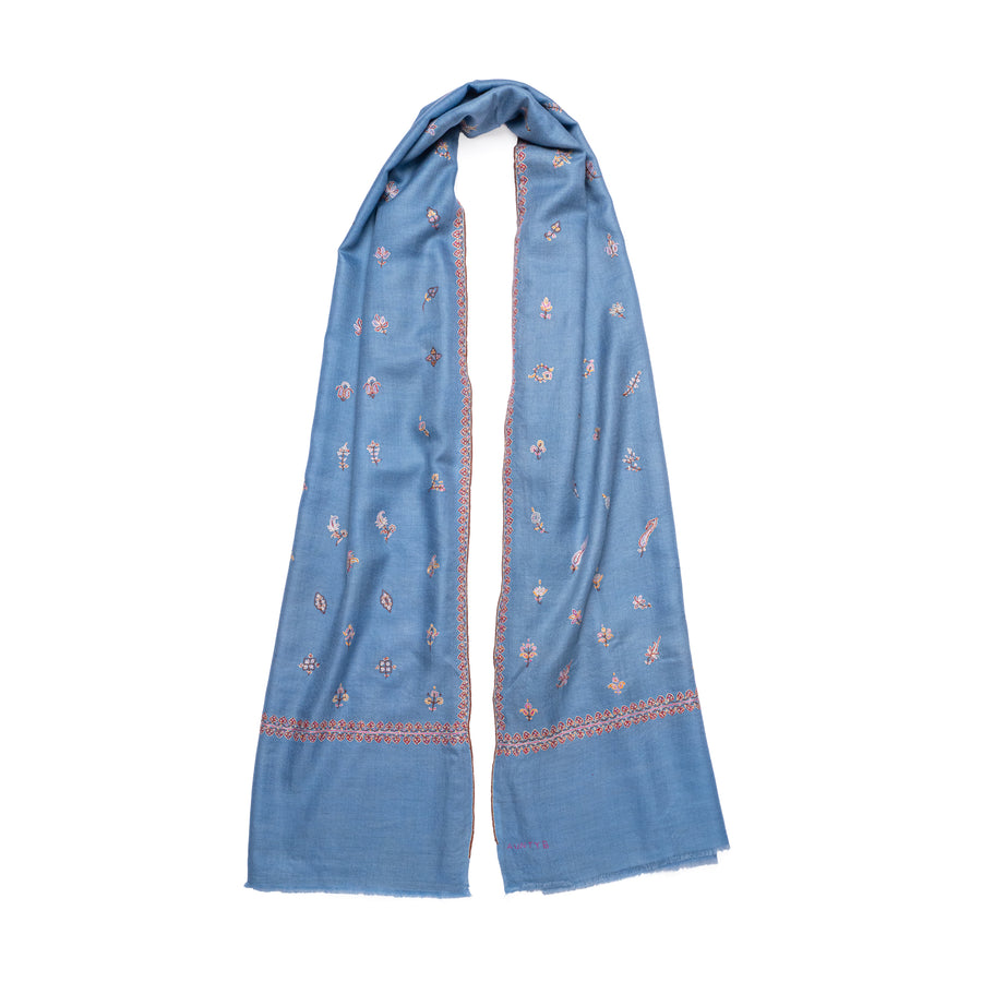Pashmina Bordada SkyBlue Full Bouti