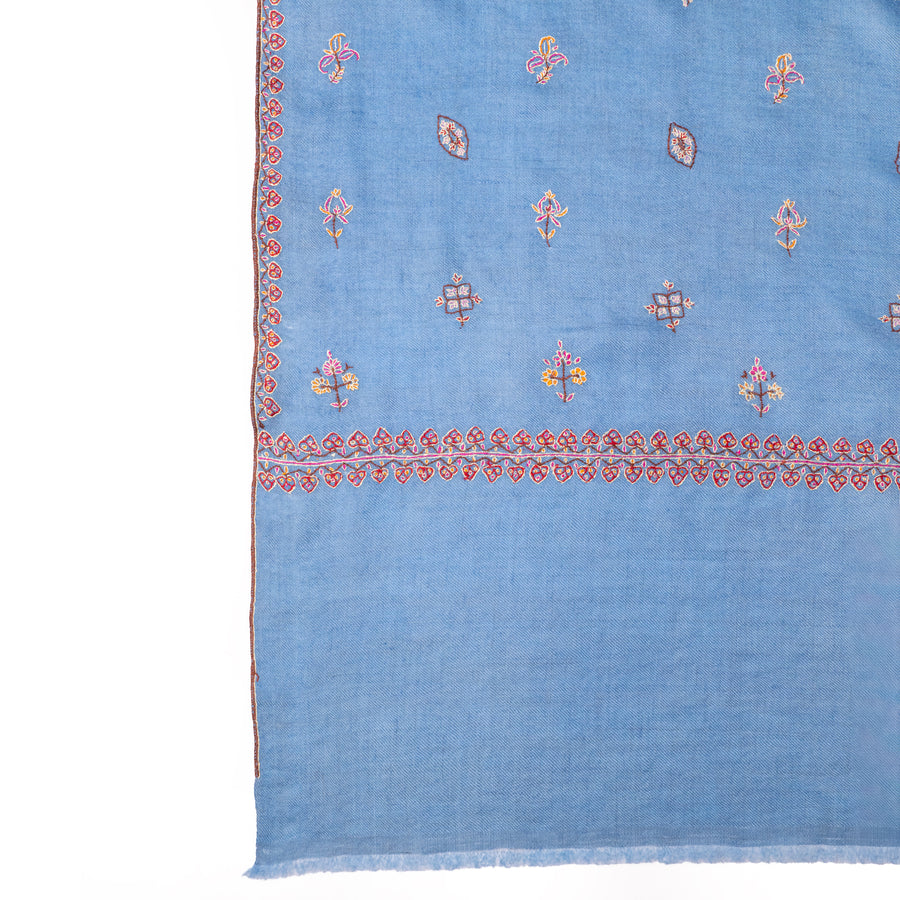 Pashmina Bordada SkyBlue Full Bouti