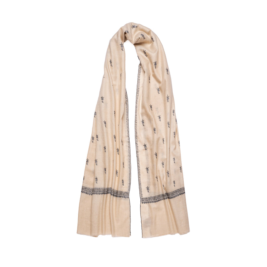 Pashmina Bordada Tofu Snow Bouti Double Face