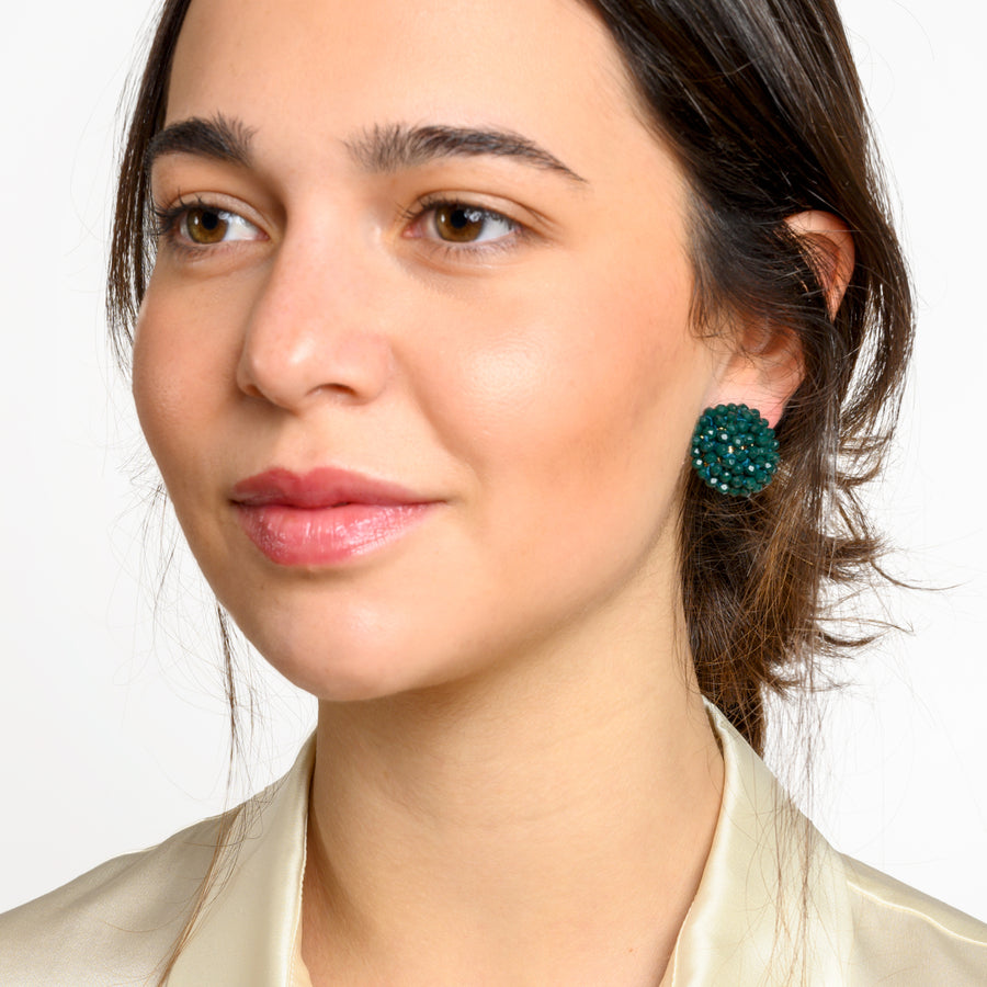 Colgante, pendientes y anillo Mora Leaf Green