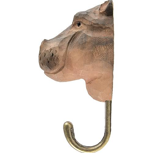 Percha de madera Hipopótamo