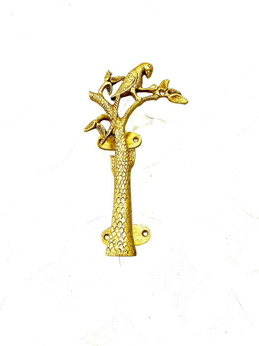 Tiradores metal con figura Tree&Parrot Oro