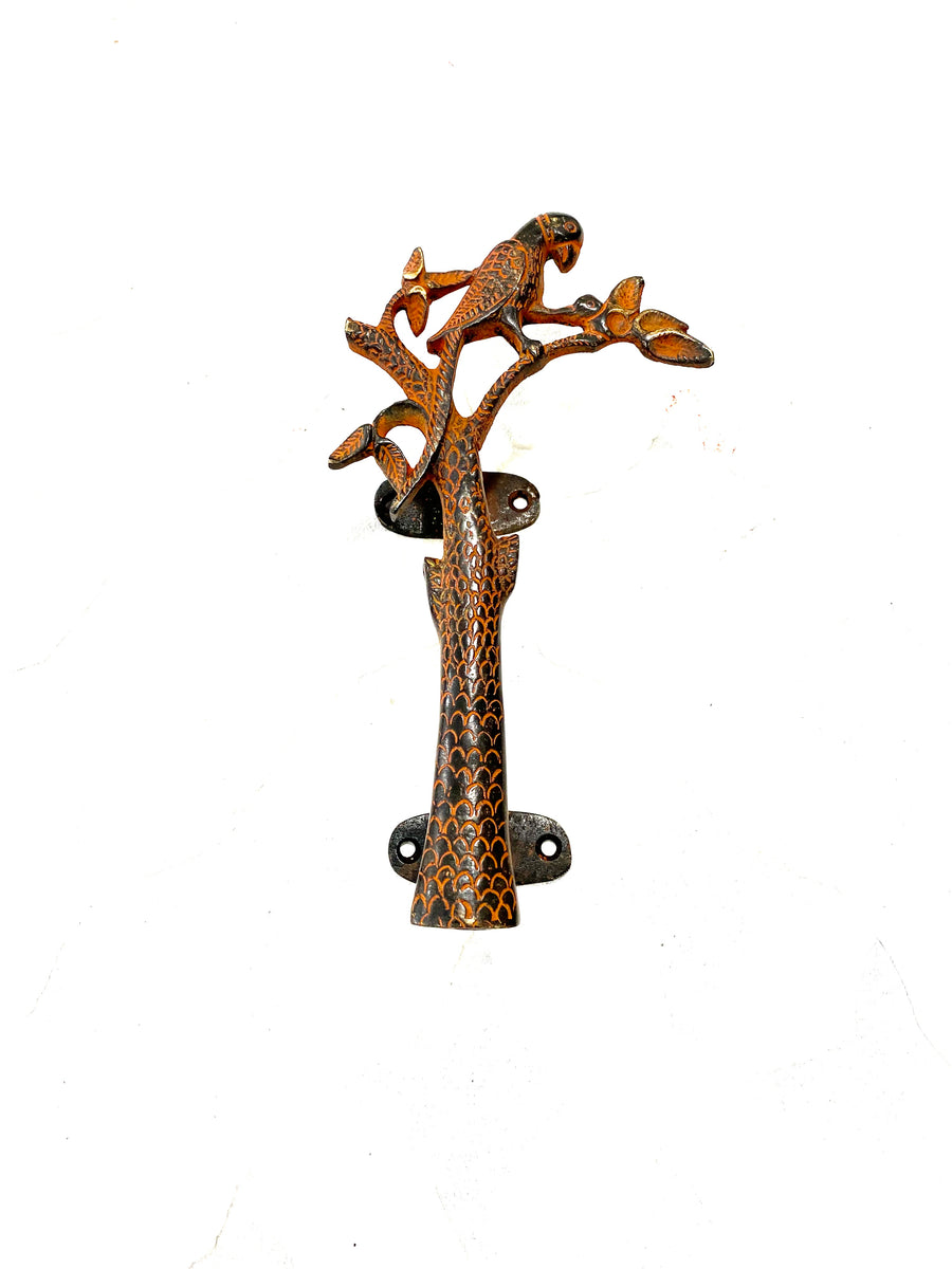 Tiradores metal con figura Tree&Parrot Rosa óxido